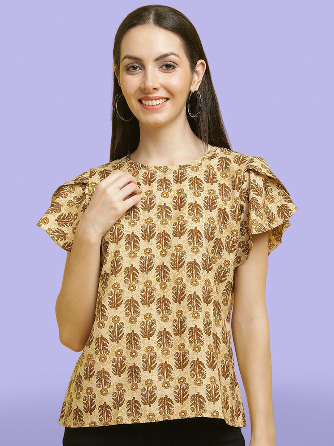 poshyaa-ethnic-motifs-printed-flutter-sleeves-top