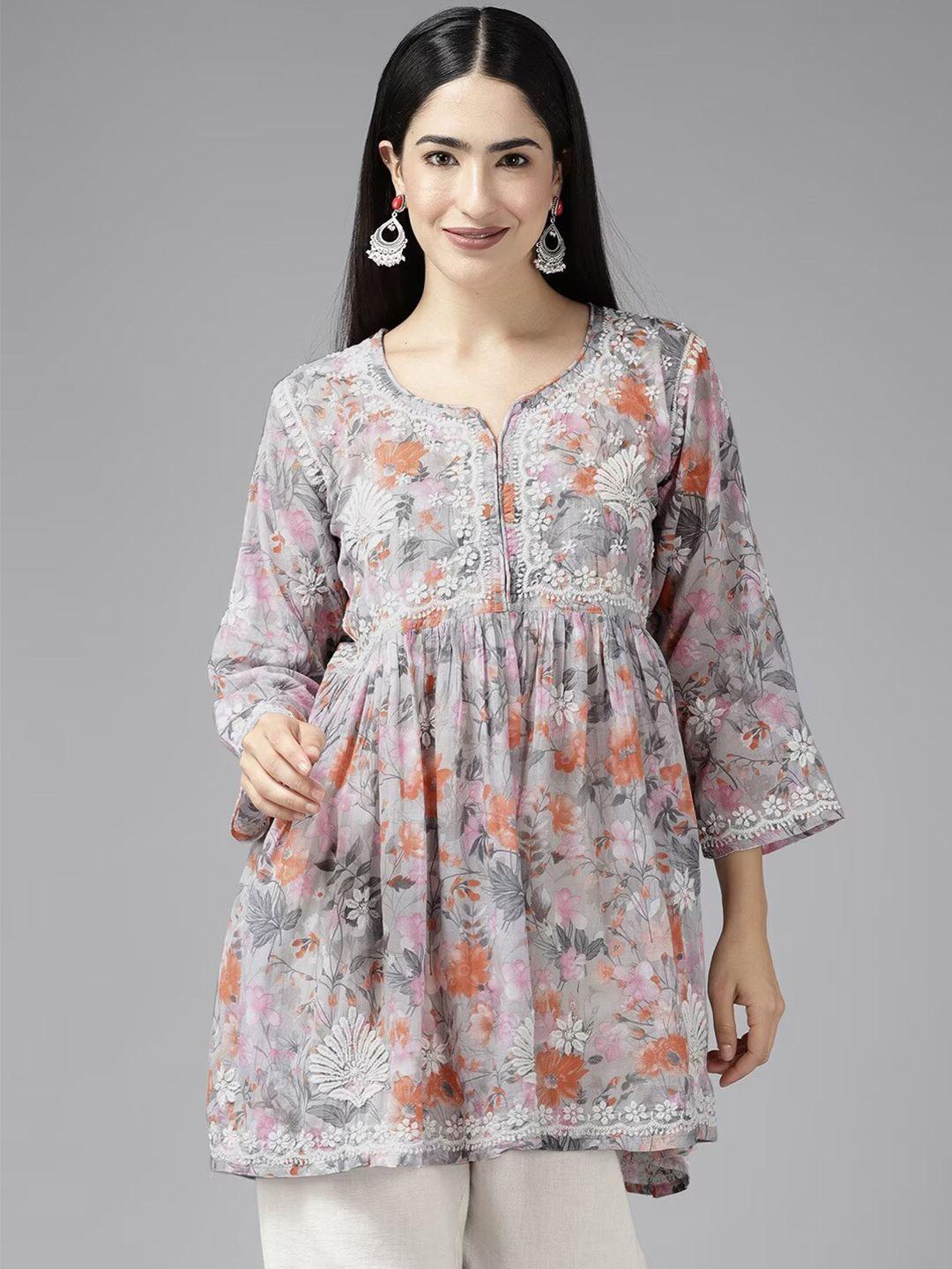 ada-floral-embroidered-thread-work-detailed-pure-cotton-a-line-kurti