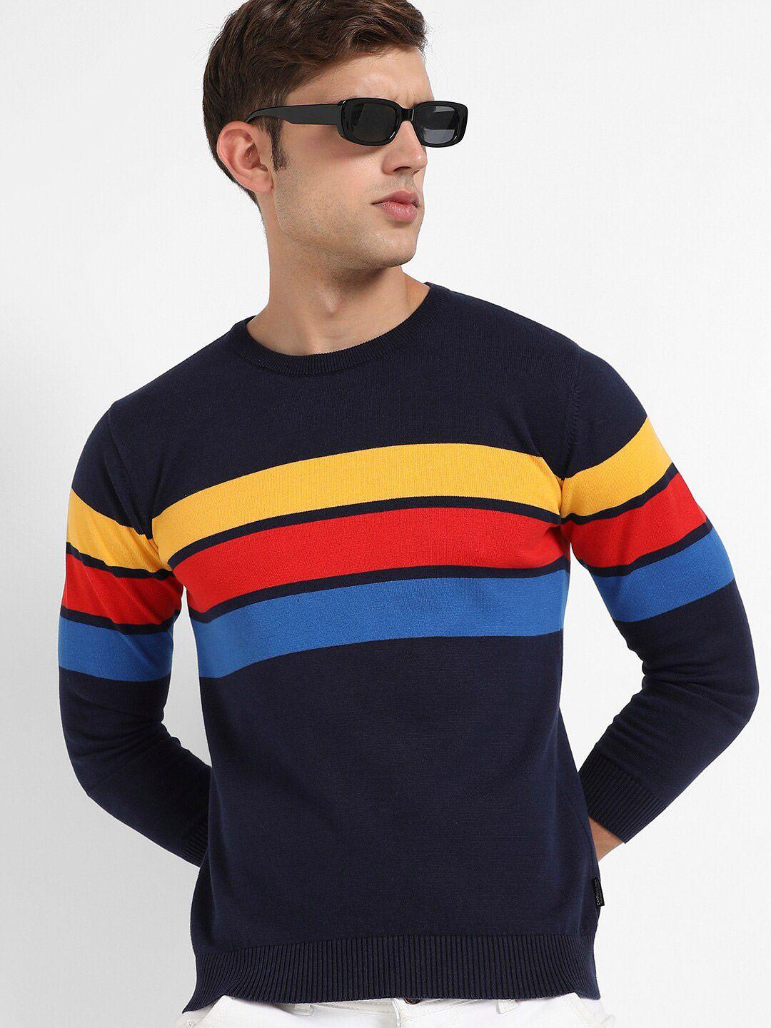 campus-sutra-striped-woolen-pullover