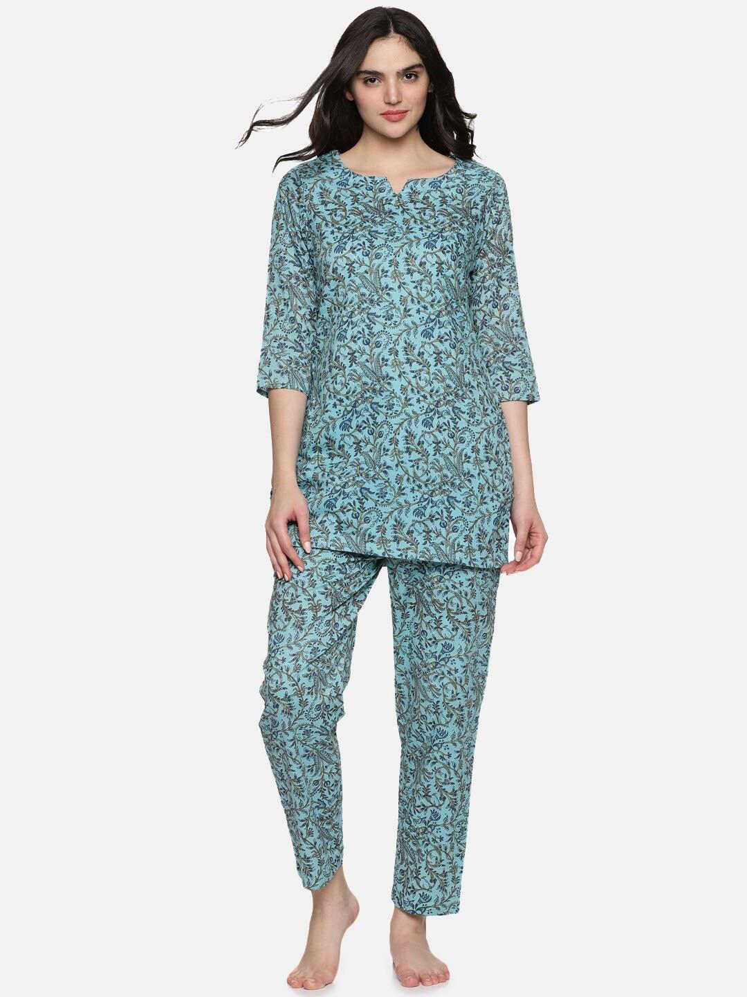 palakh-floral-printed-pure-cotton-night-suit