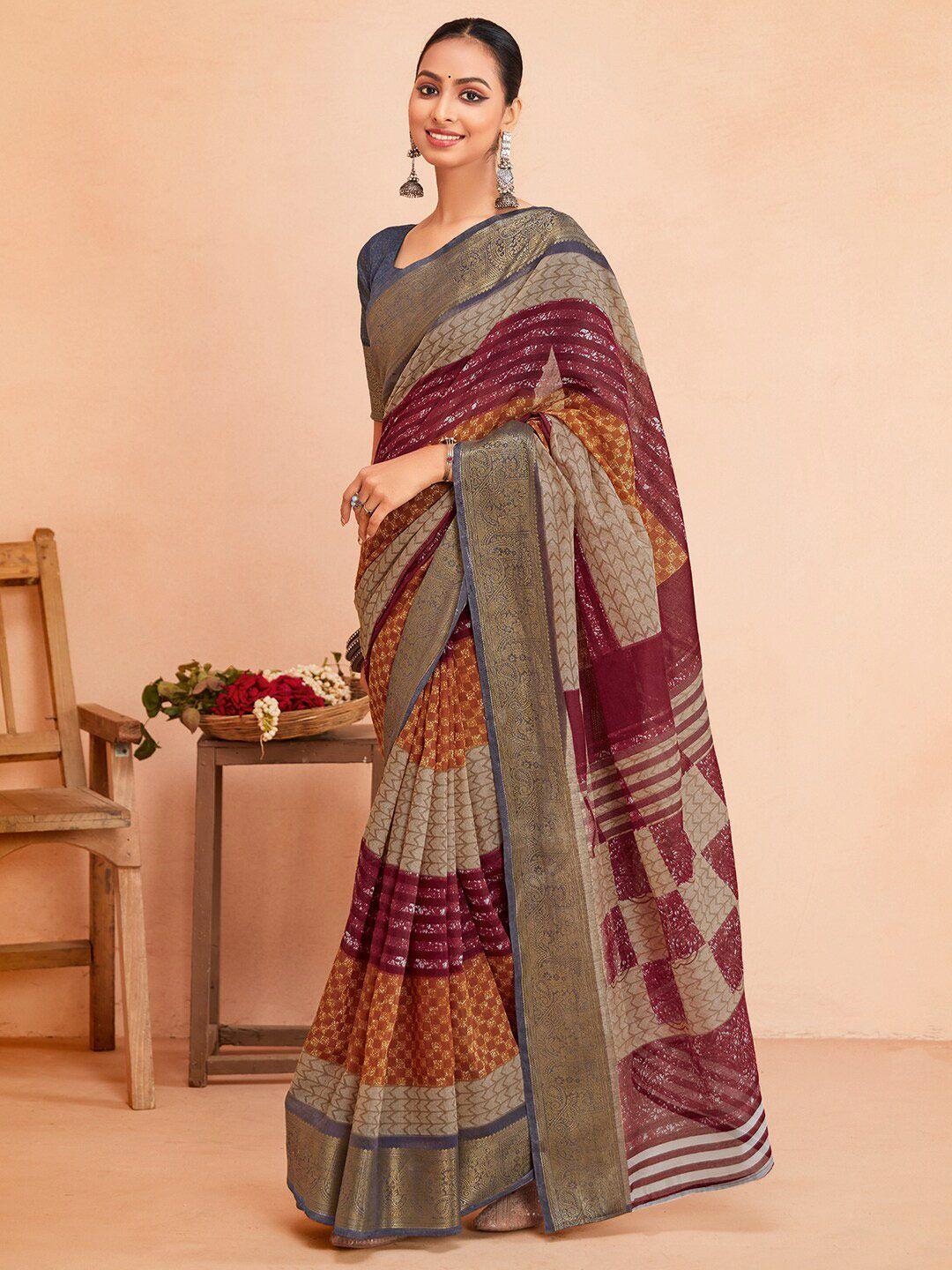 saree-mall-geometric-printed-zari-sungudi-sarees
