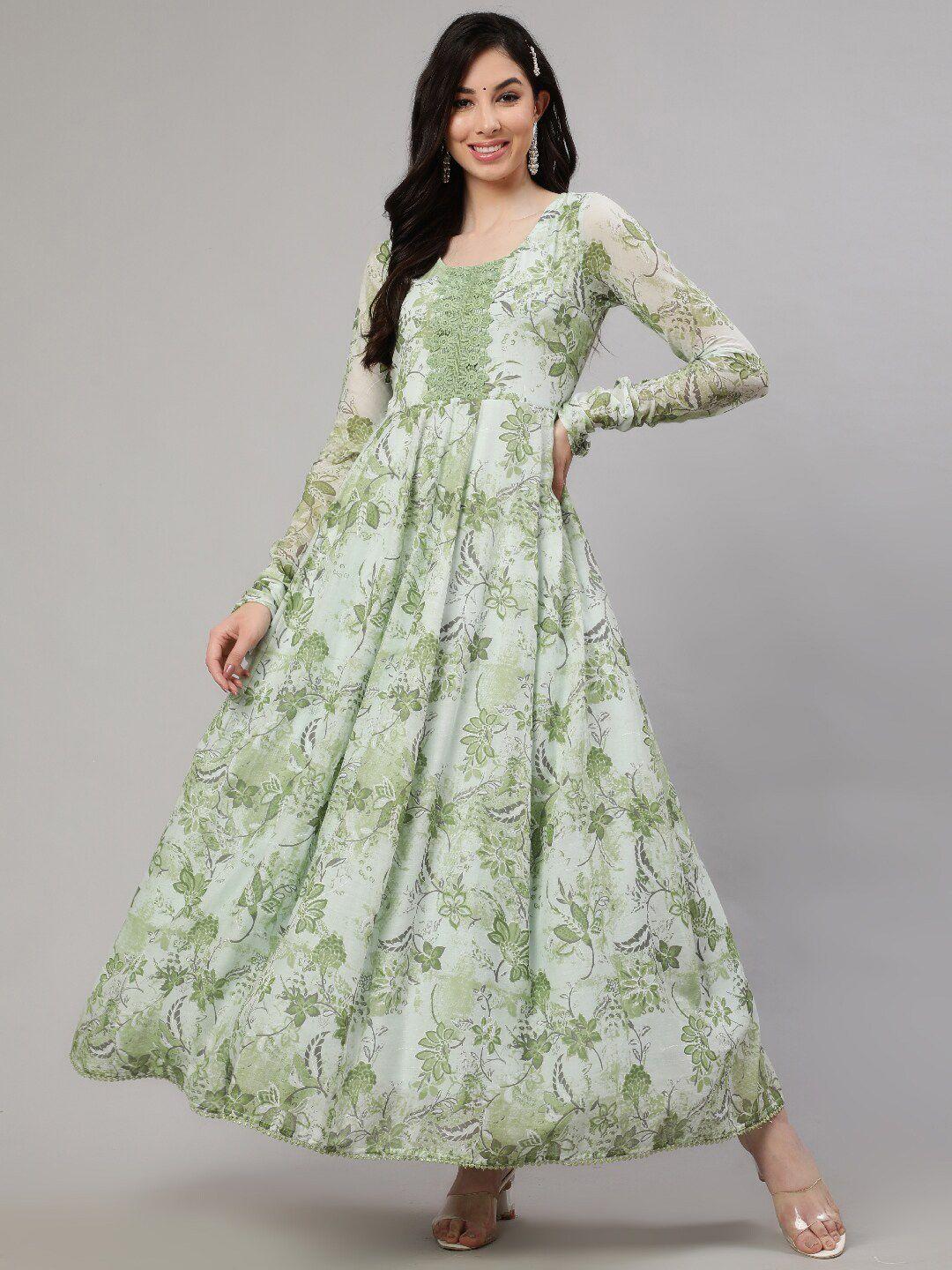 aks-floral-printed-round-neck-gathered-cotton-maxi-dress