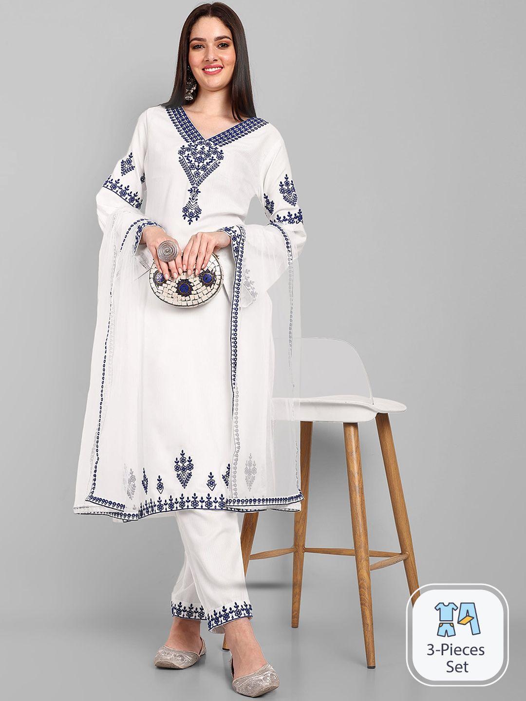 navlik-ethnic-motifs-embroidered-regular-thread-work-kurta-&-trousers-with-dupatta