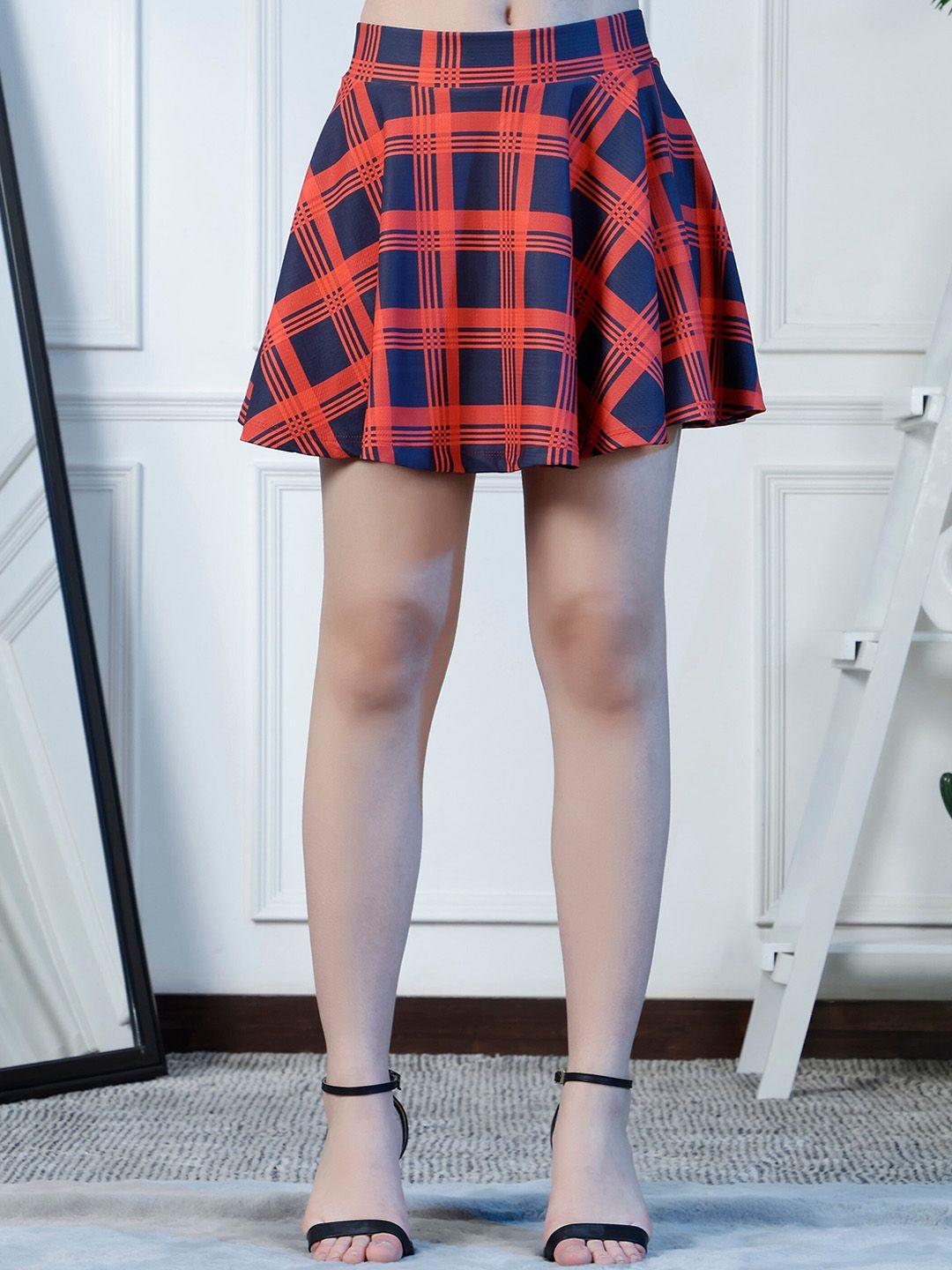 neudis-checked-flared-skater-mini-skirt