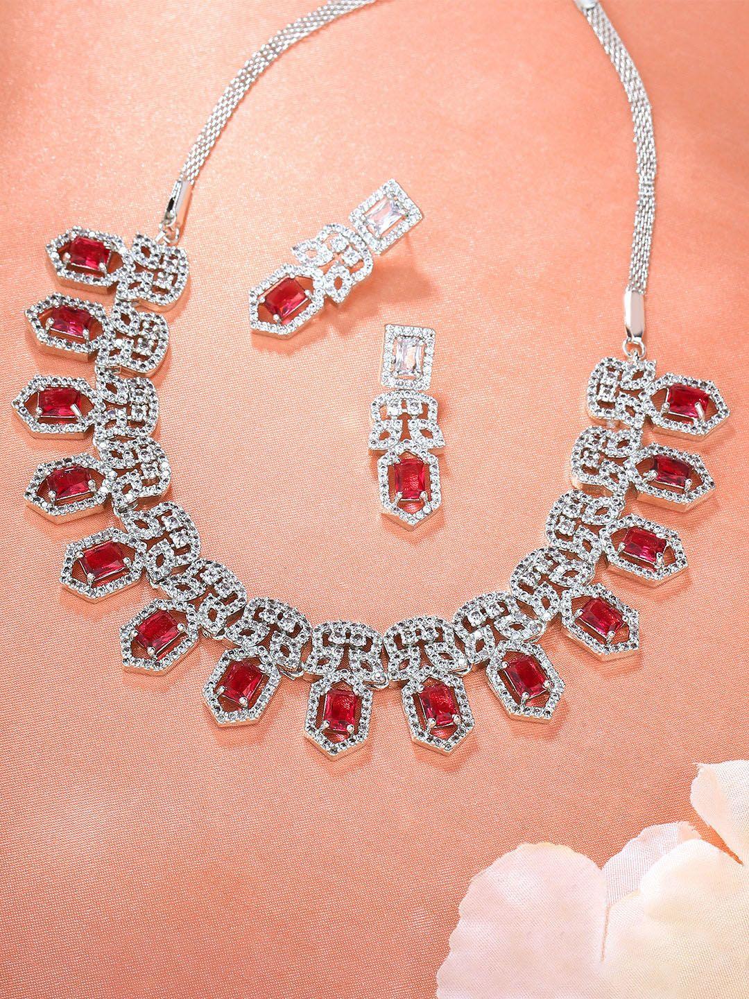 estele-rhodium-plated-cubic-zirconia-studded-jewellery-set