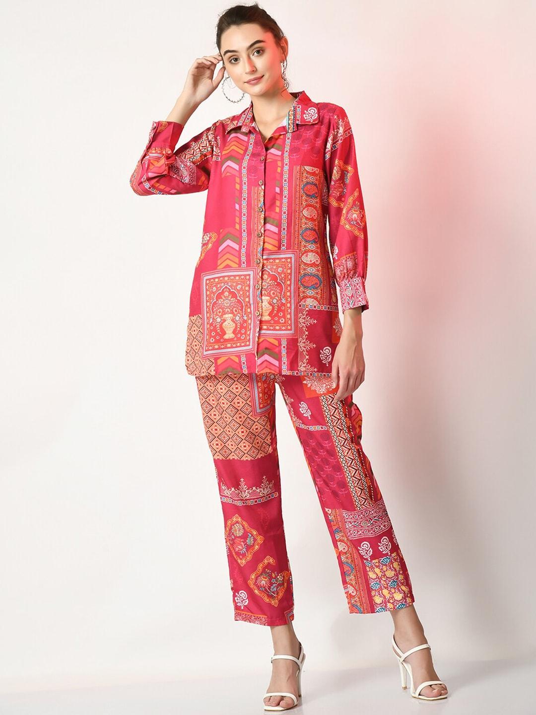 sangria-ethnic-motifs-printed-shirt-collar-linen-shirt-with-trousers