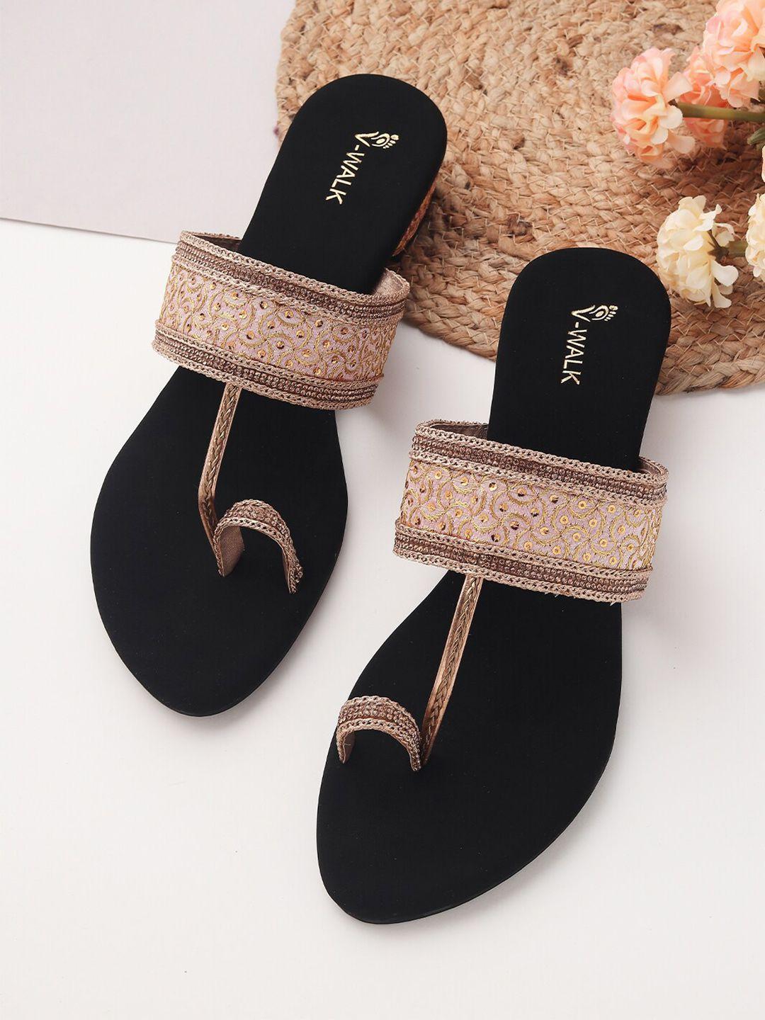 v-walk-rose-gold-embellished-ethnic-block-sandals
