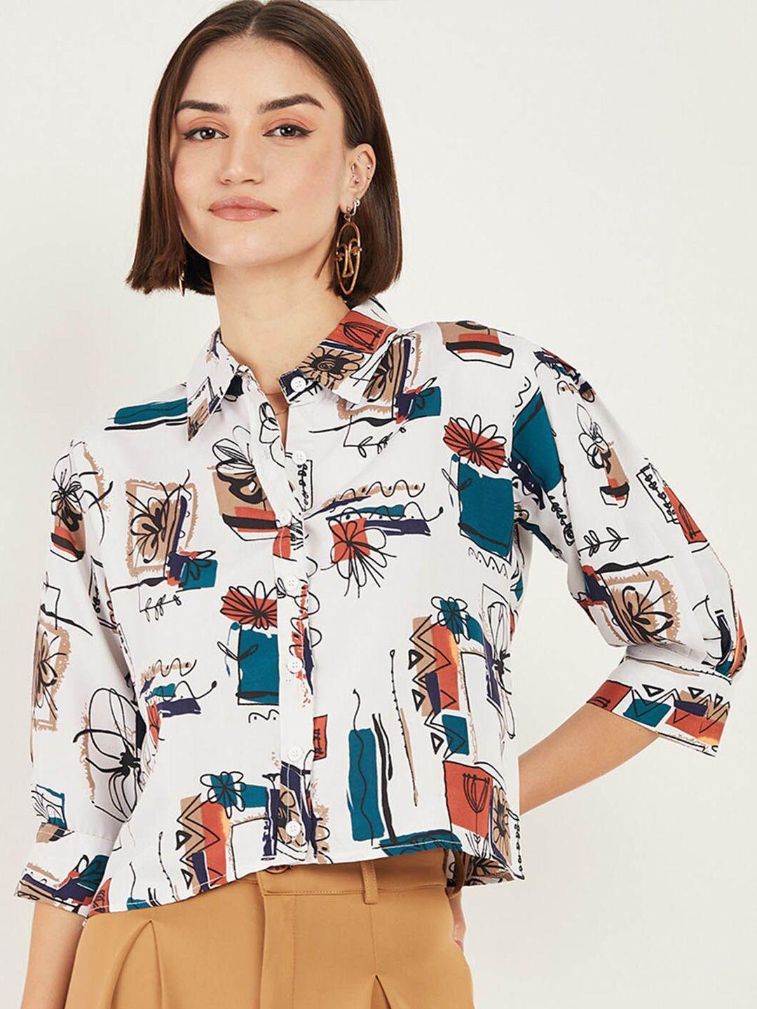 dressberry-white-boxy-floral-printed-casual-shirt
