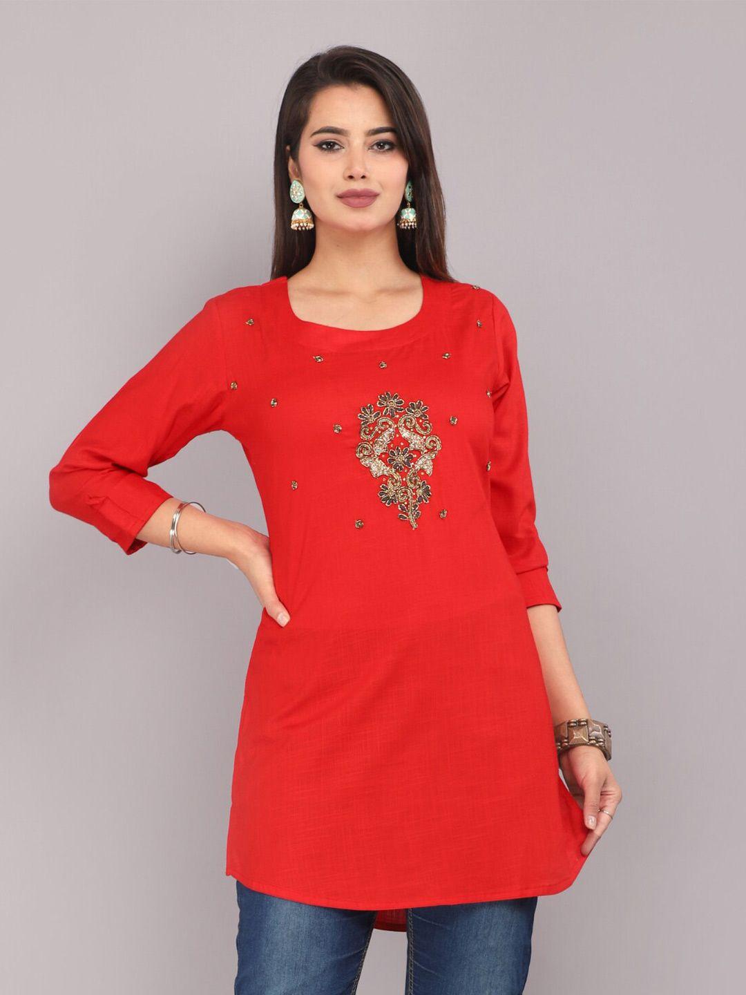 highlight-fashion-export-ethnic-motifs-embellished-sequinned-straight-kurti