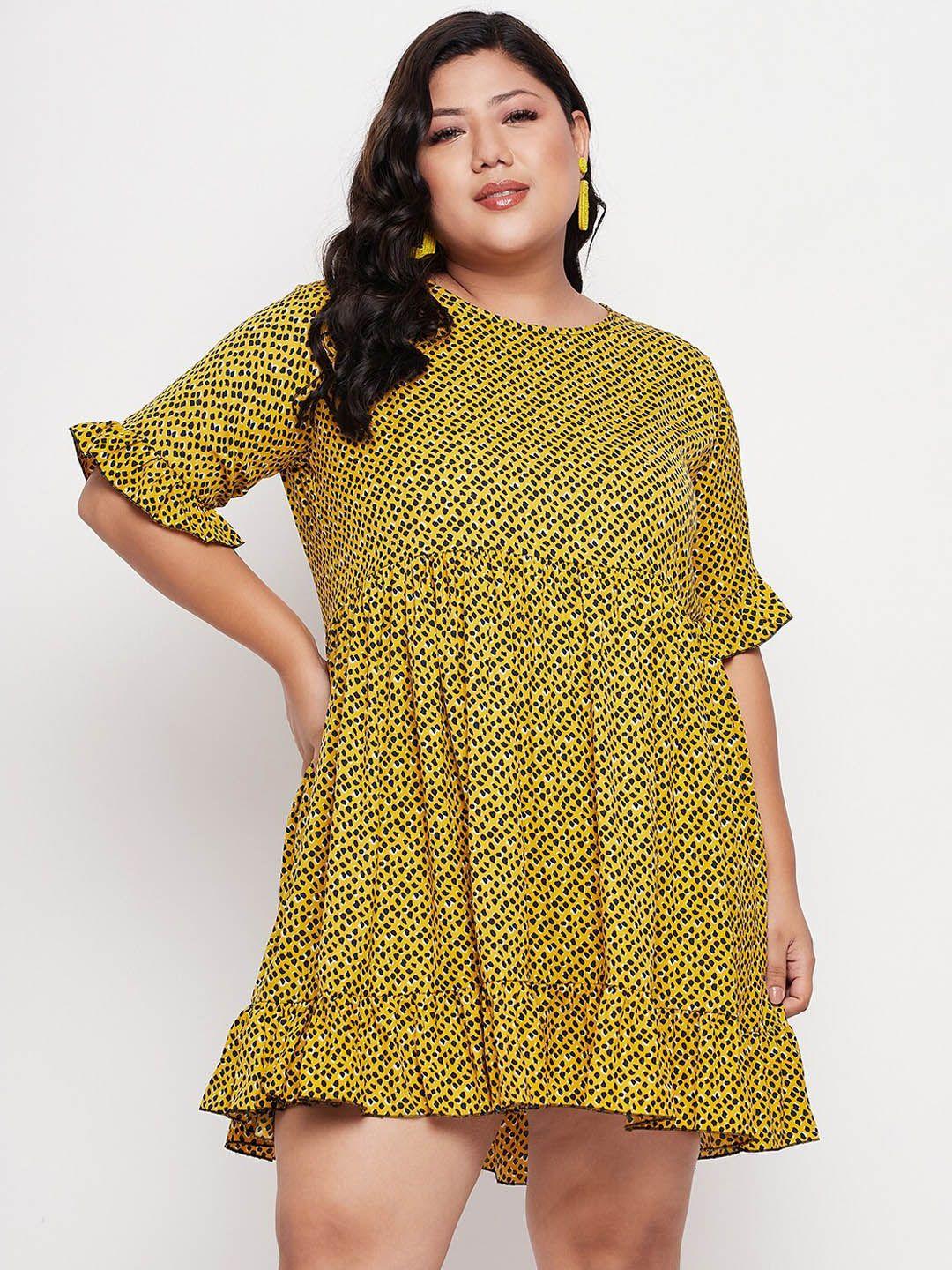 nabia-plus-size-animal-printed-ruffles-&-flared-tiered-a-line-dress