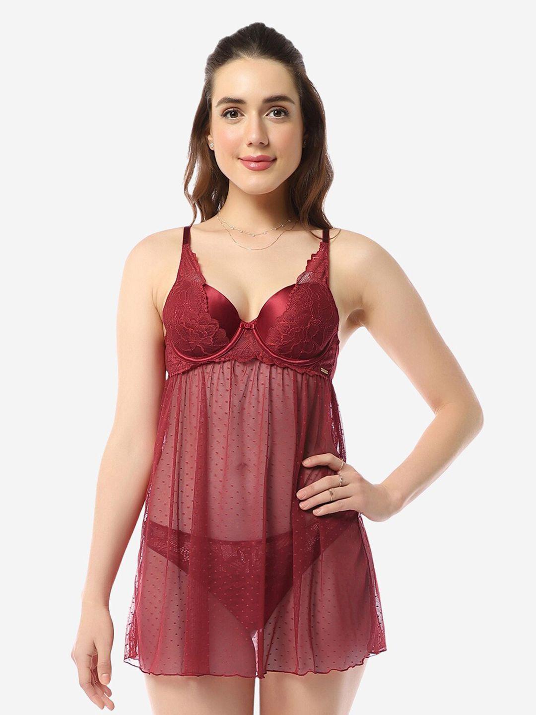 amante-self-design-lace-padded-shoulder-straps-baby-doll