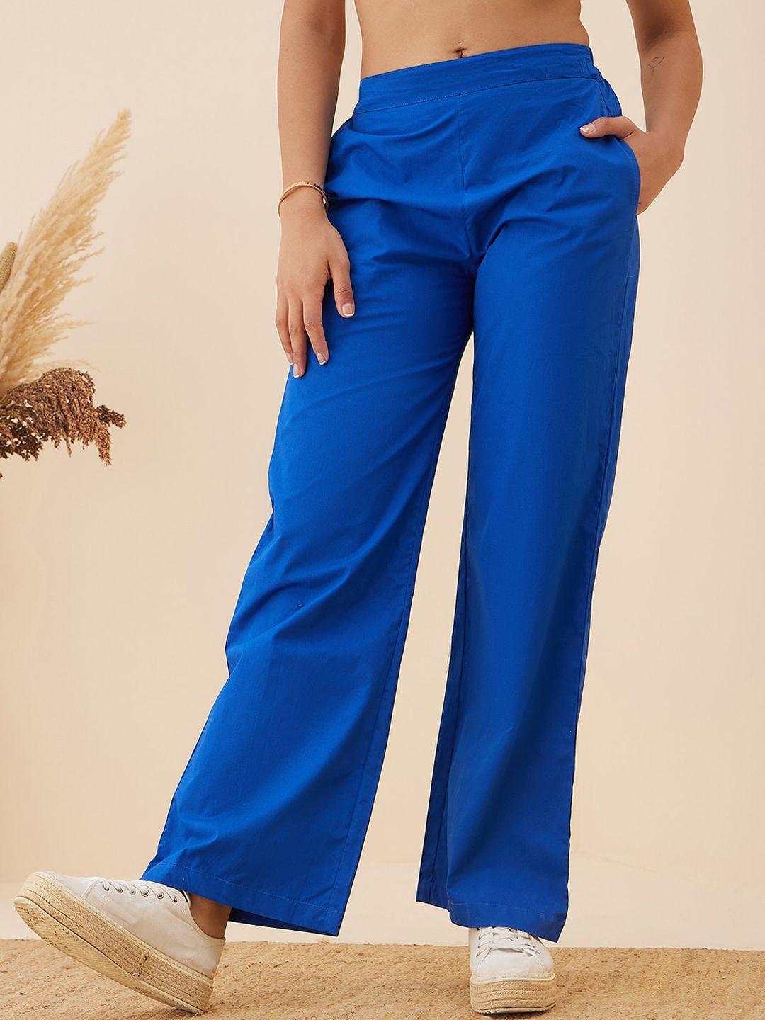 carlton-london-women-smart-high-rise-cotton-parallel-trousers