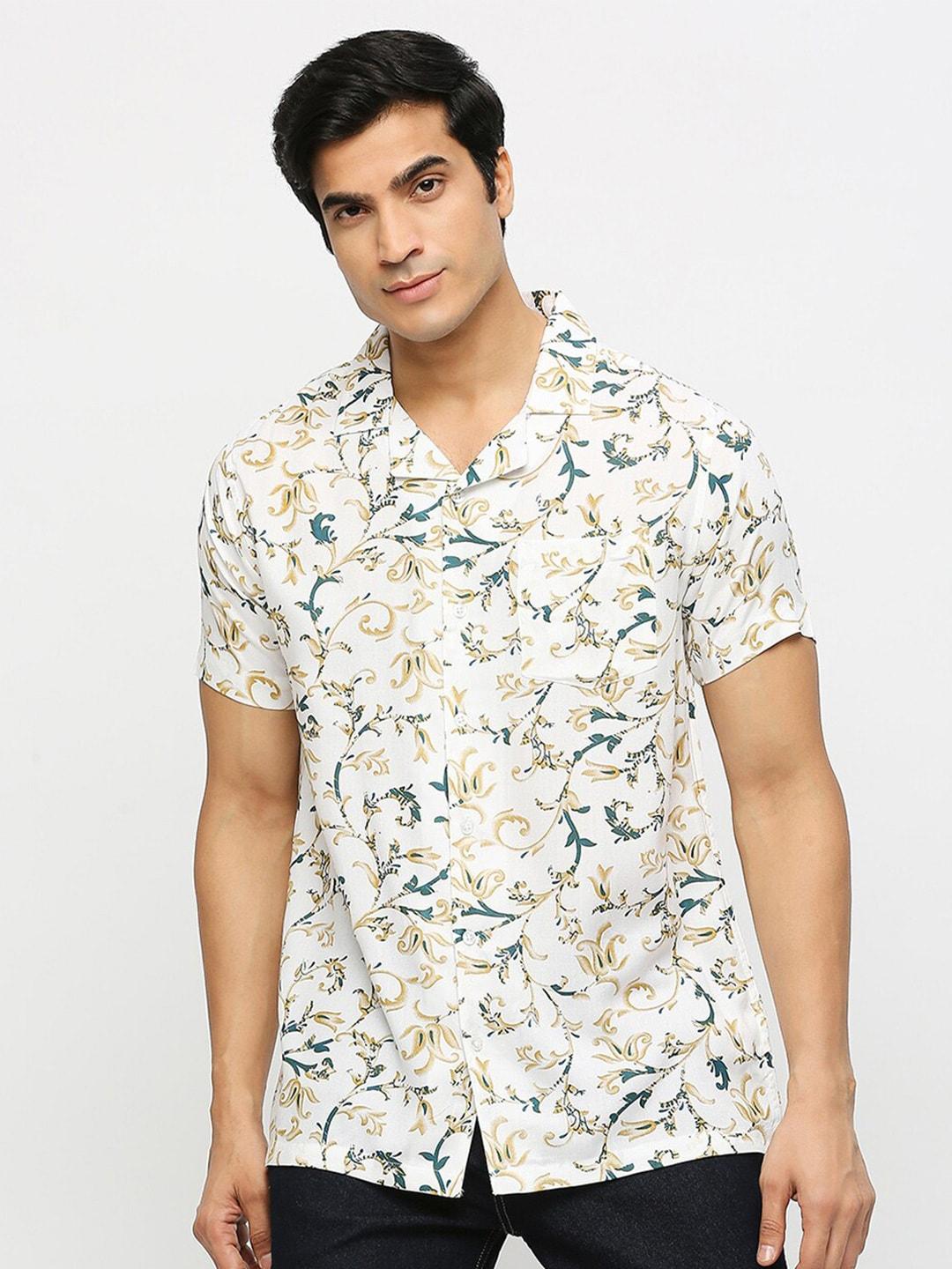 mod-ecru-smart-floral-printed-cuban-collar-chest-pocket-casual-shirt
