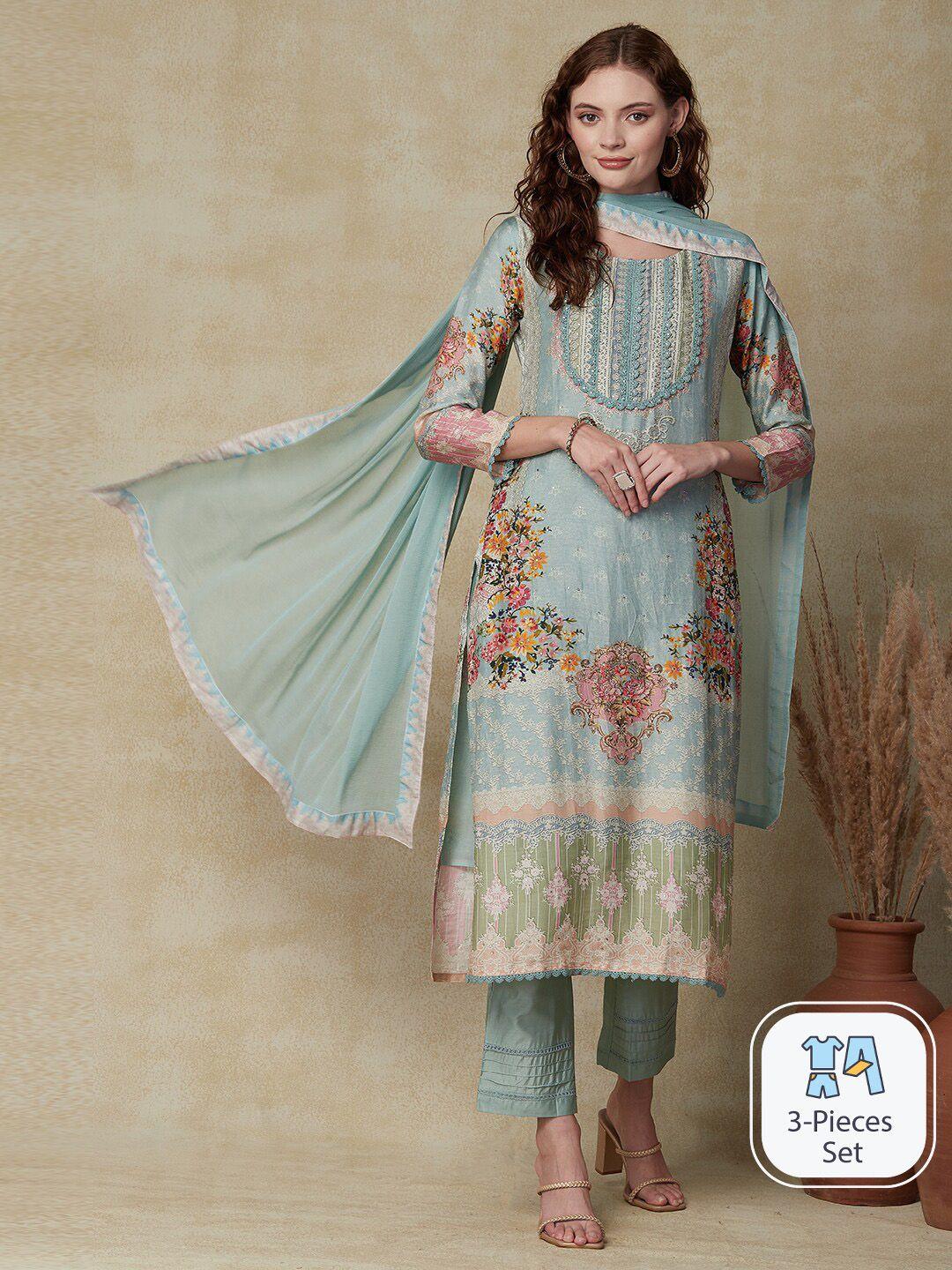 fashor-floral-printed-thread-work-straight-kurta-&-trousers-with-dupatta