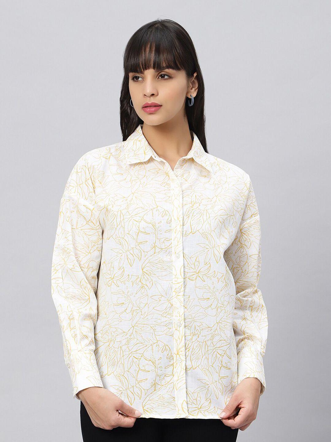 oui-floral-printed-cotton-comfort-opaque-oversized-casual-shirt
