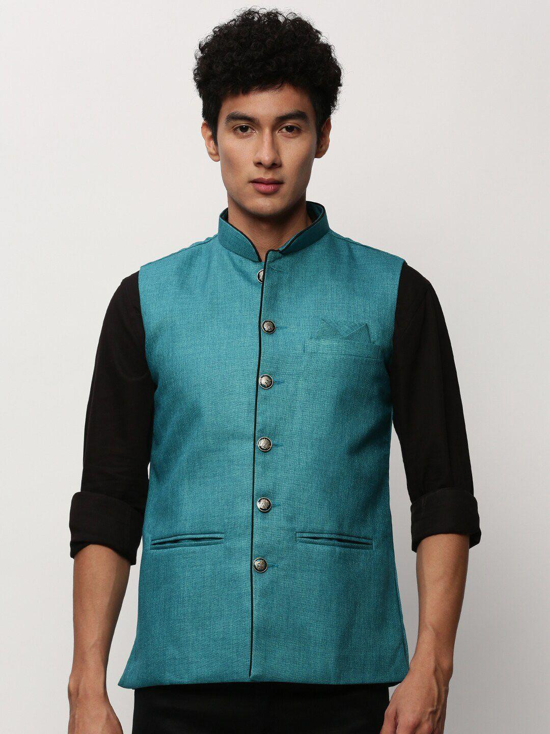 showoff-woven-jute-cotton-nehru-jackets