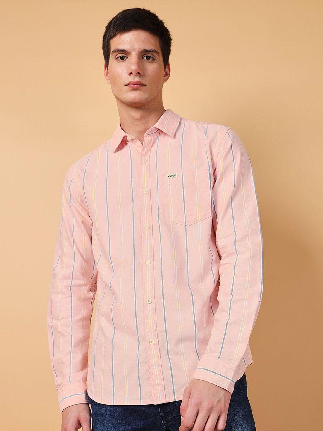 wrangler-spread-collar-striped-regular-fit-cotton-casual-shirt