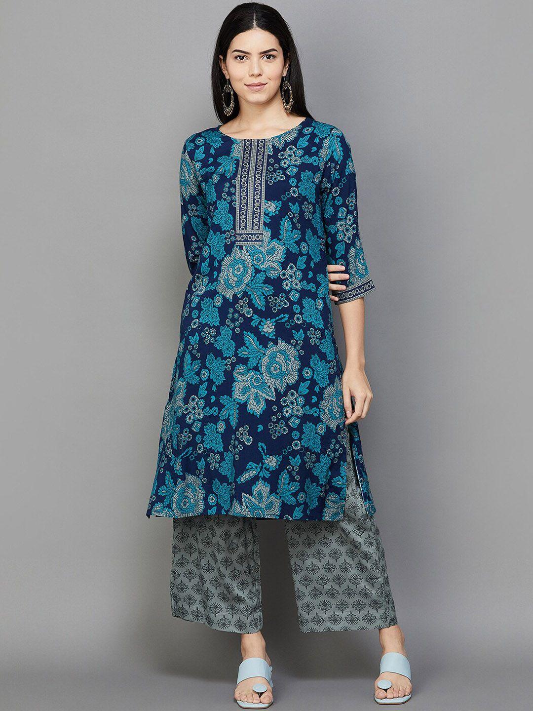 melange-by-lifestyle-floral-printed-kurta-with-palazzos