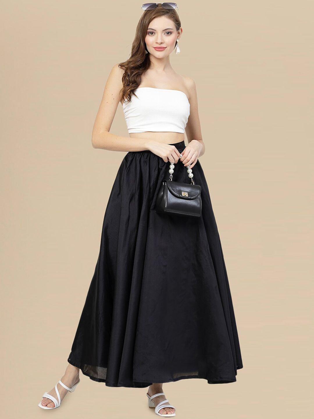 dressberry-black-maxi-length-flared-skirt