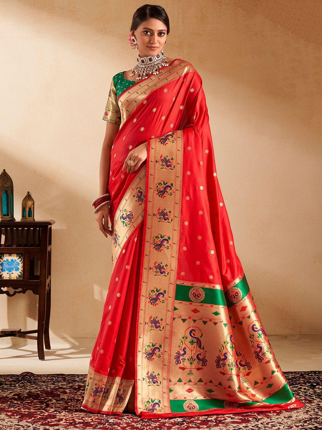 satrani-floral-woven-design-zari-pure-silk-paithani-saree