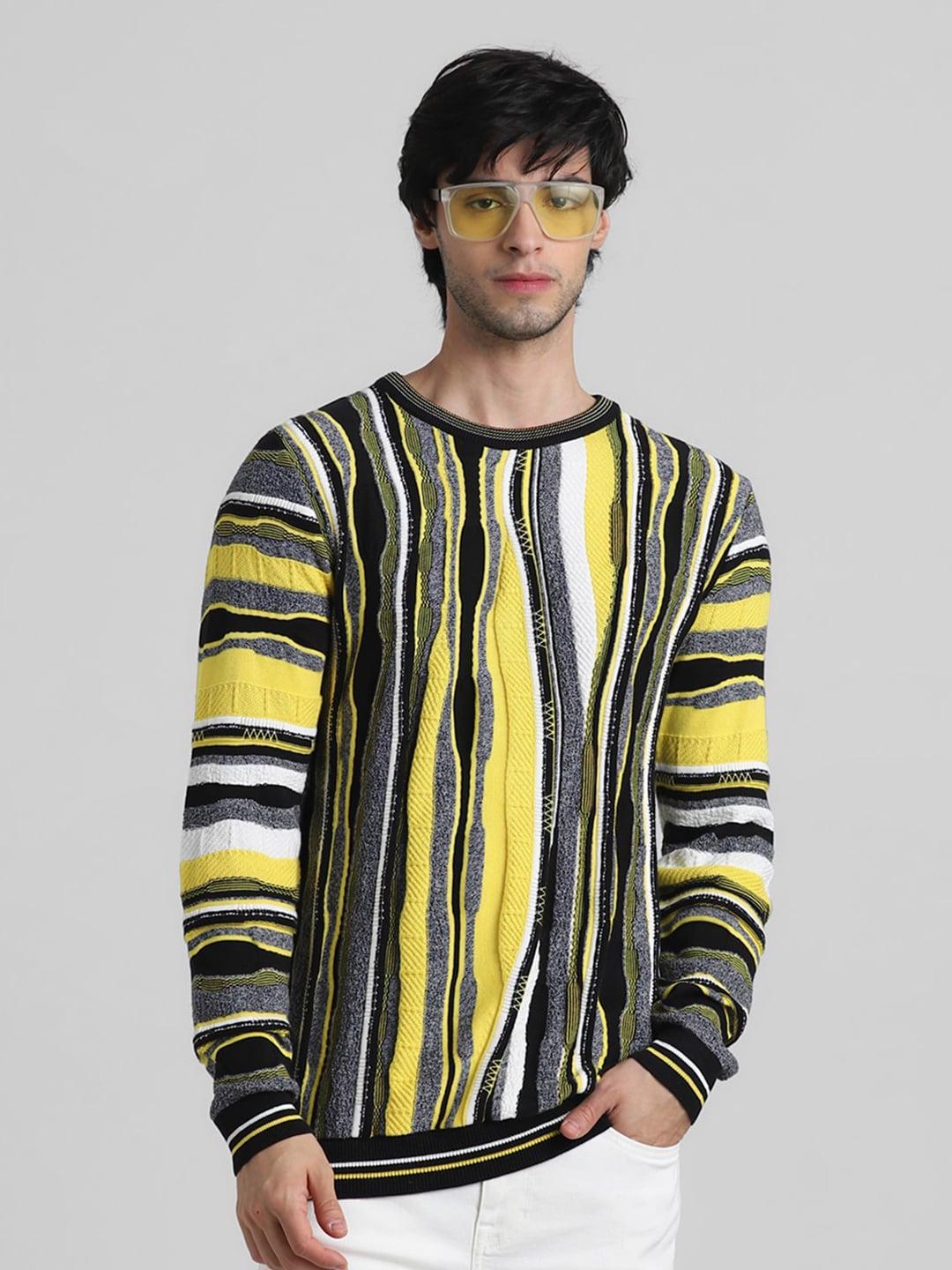 jack-&-jones-striped-pure-cotton-pullover-sweater
