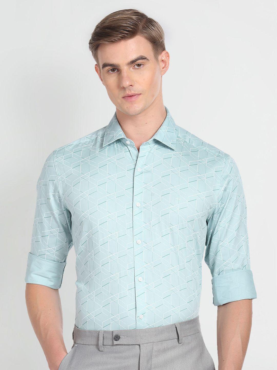 arrow-slim-fit-geometric-printed-twill-weave-pure-cotton-formal-shirt
