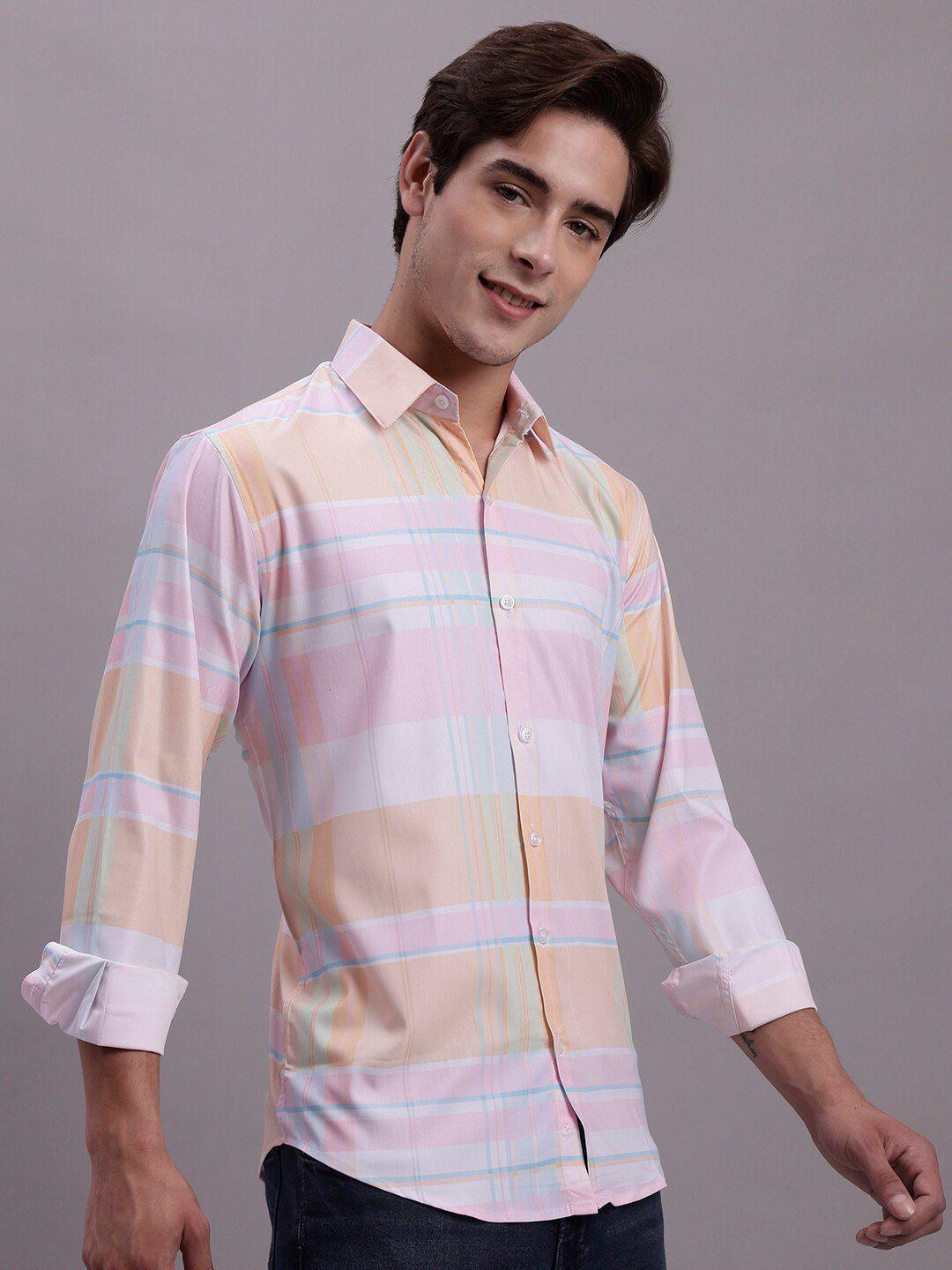 jainish-classic-regular-fit-tartan-checks-printed-spread-collar-short-sleeve-casual-shirt