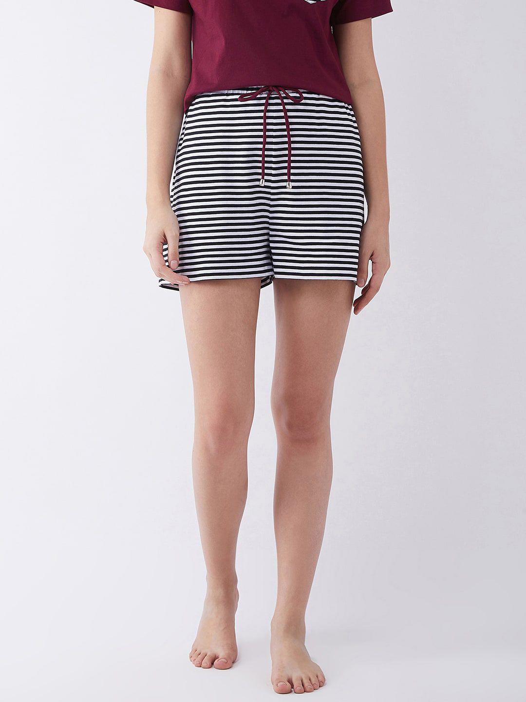 baesd-women-mid-rise-striped-pure-cotton-lounge-shorts