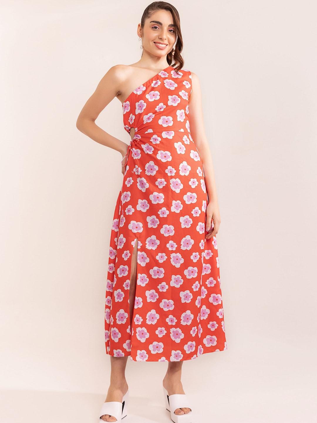 kaori-by-shreya-agarwal-red-floral-print-fit-&-flare-midi-dress