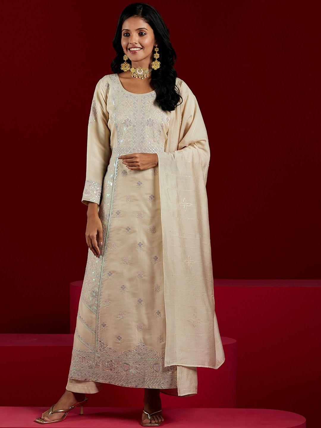 libas-art-floral-embroidered-sequined-a-line-kurta-with-trousers-&-dupatta