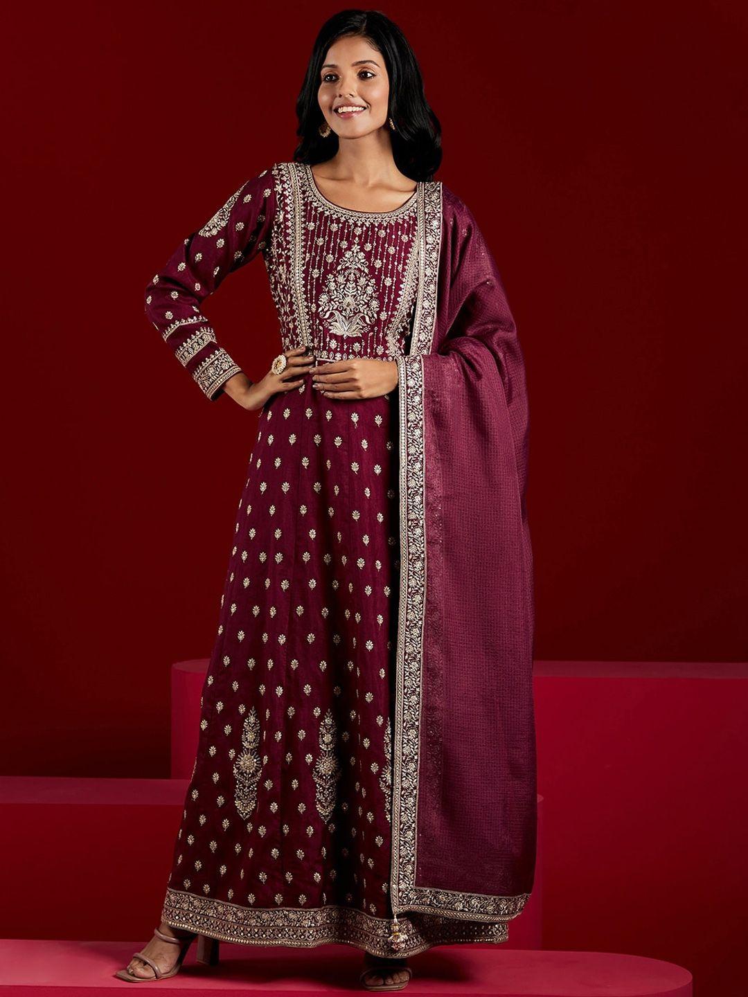 libas-art-floral-embroidered-empire-sequinned-pure-silk-kurta-with-trousers-&-dupatta