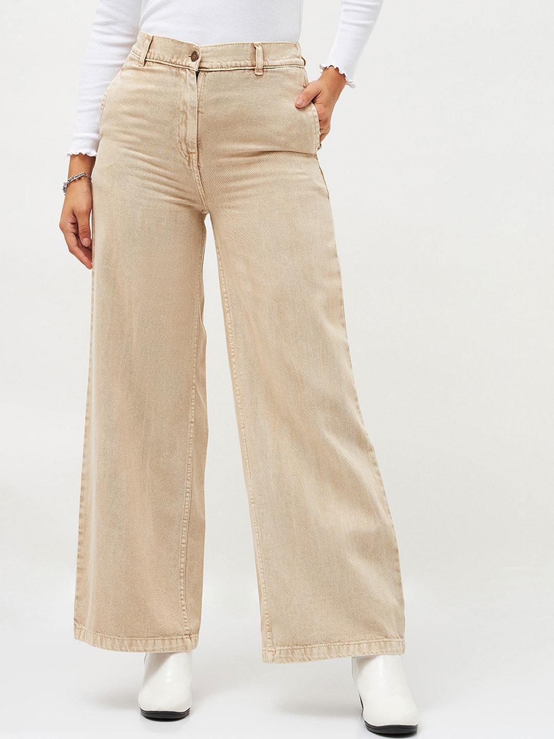 sassafras-women-flared-high-rise-pure-cotton-jeans
