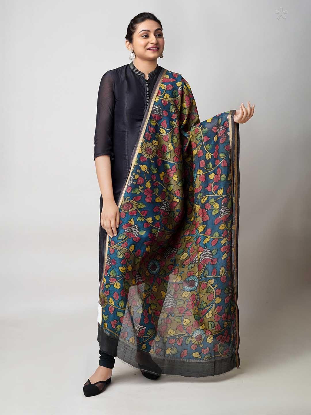 unnati-silks-ethnic-motifs-printed-cotton-silk-kalamkari-dupatta