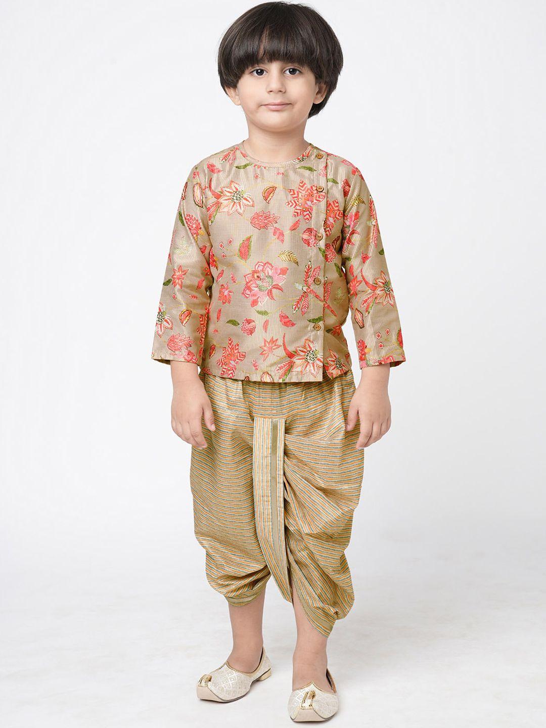 lil-drama-boys-floral-printed-regular-kurta-with-dhoti-pants