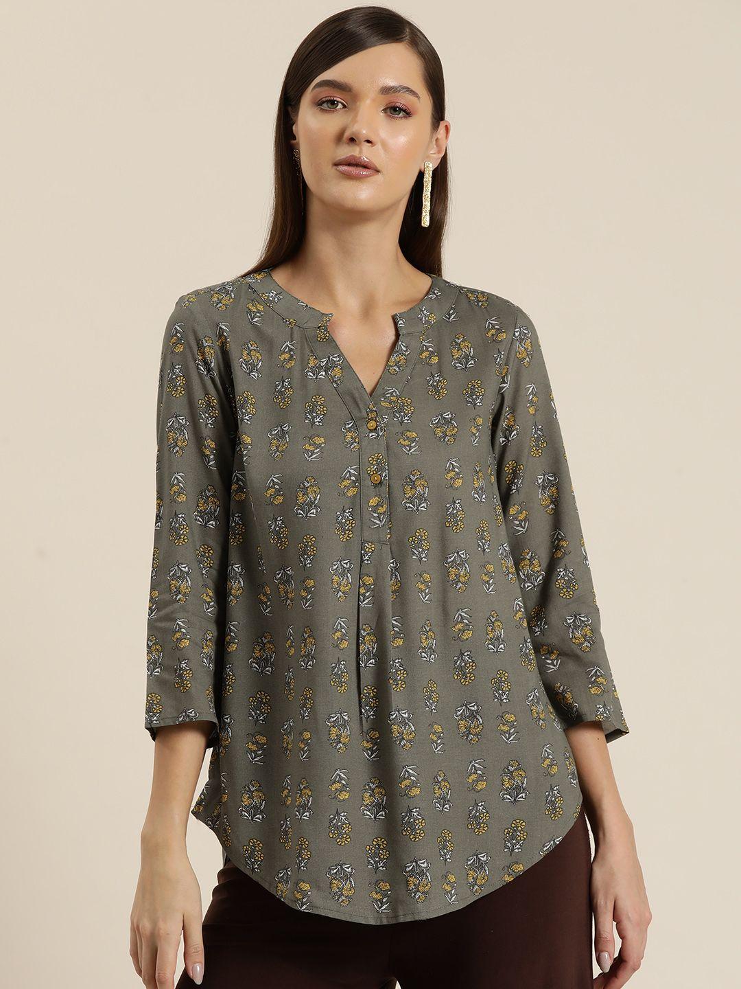 qurvii-women-comfort-floral-printed-casual-shirt