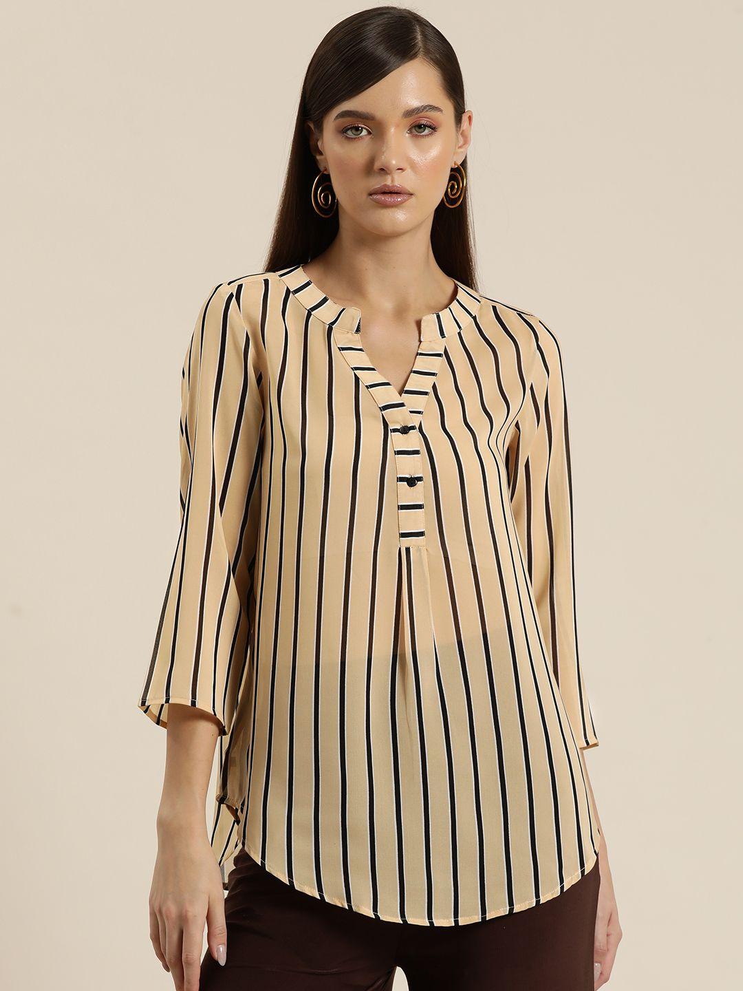 qurvii-women-comfort-opaque-striped-casual-shirt