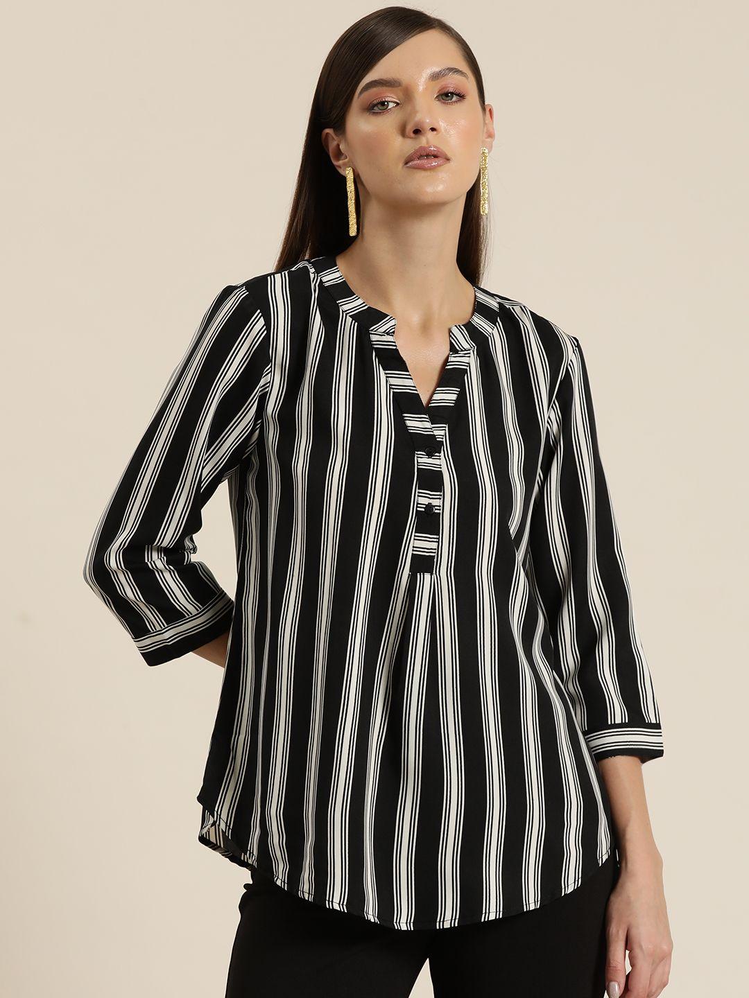 qurvii-women-comfort-opaque-striped-casual-shirt