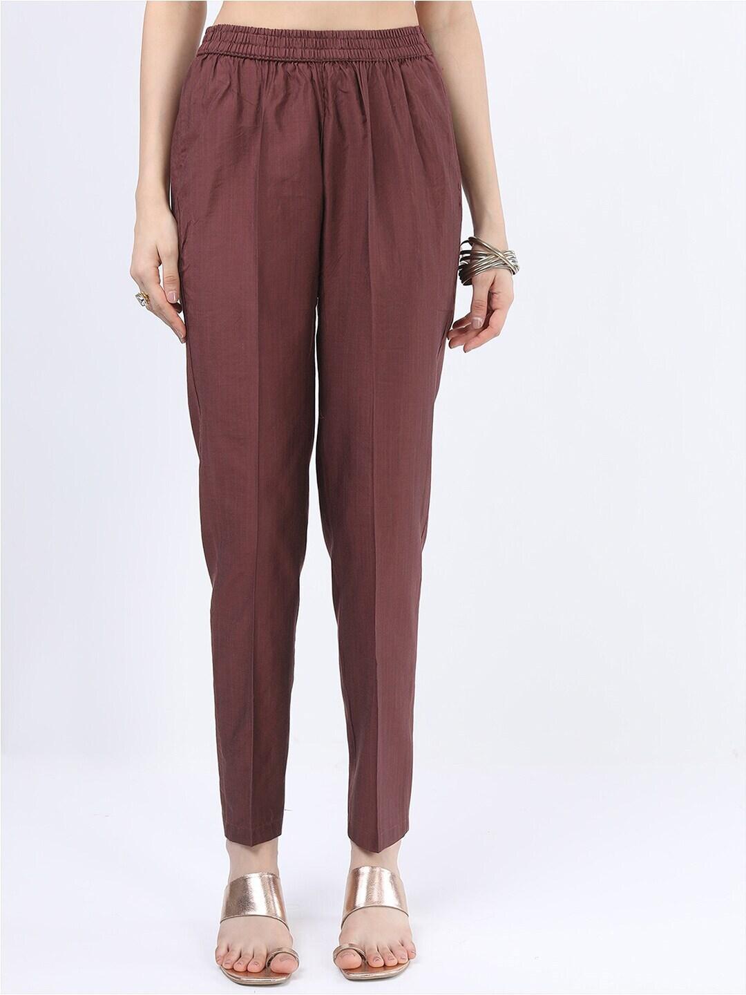 vishudh-women-maroon-regular-fit-trousers