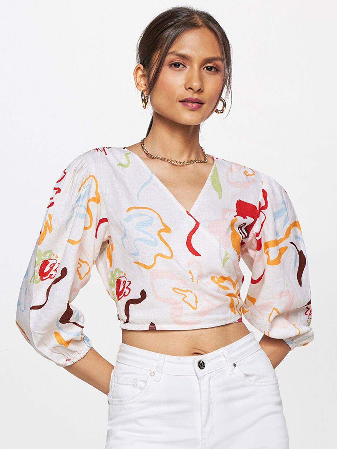 and-abstract-printed-puff-sleeves-linen-wrap-crop-top