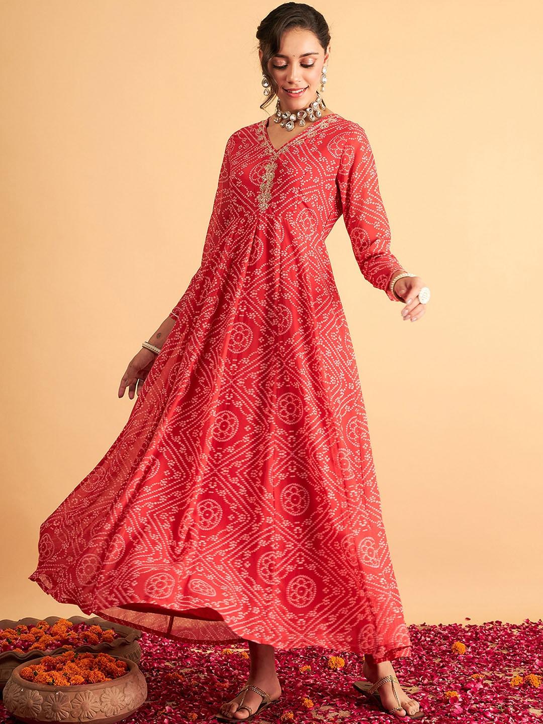 shae-by-sassafras-bandhani-printed-fit-&-flare-midi-ethnic-dress