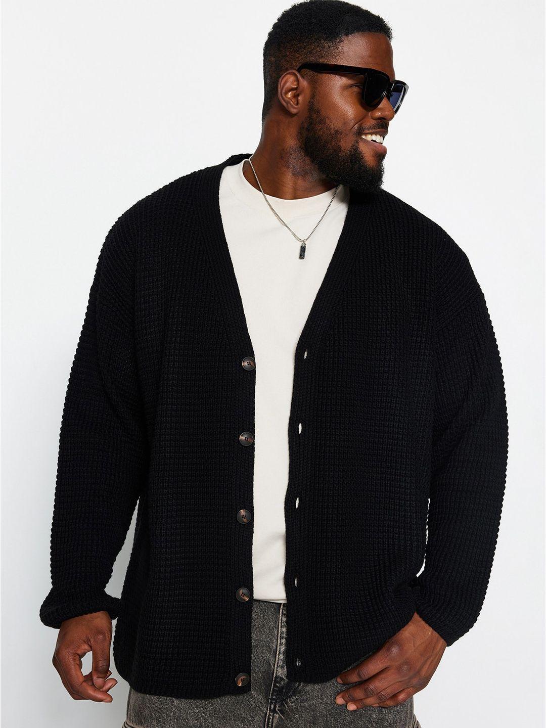 trendyol-ribbed-long-sleeves-acrylic-cardigan-sweater