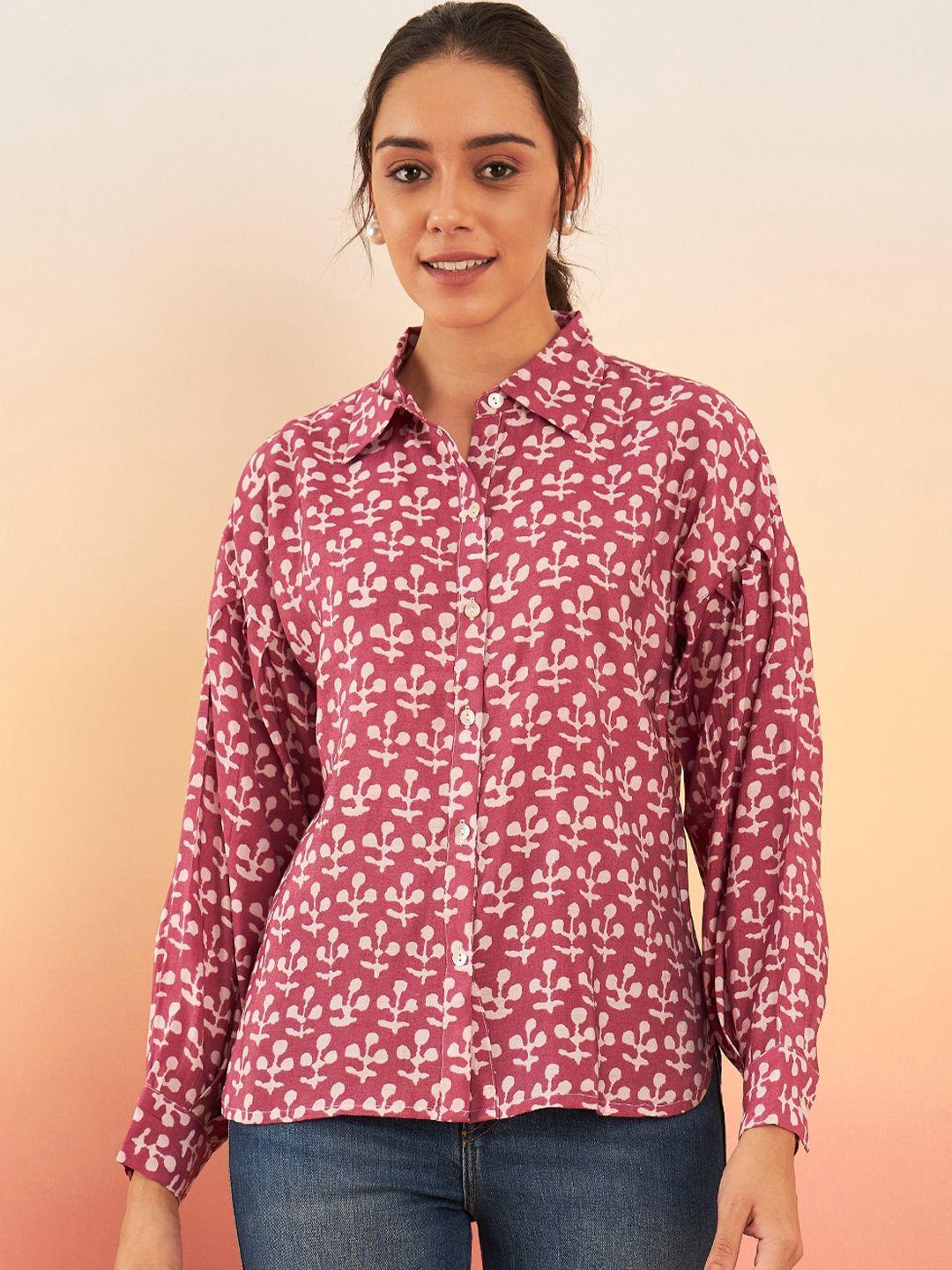 sangria-burgundy-&-off-white-ethnic-motifs-printed-shirt-style-top