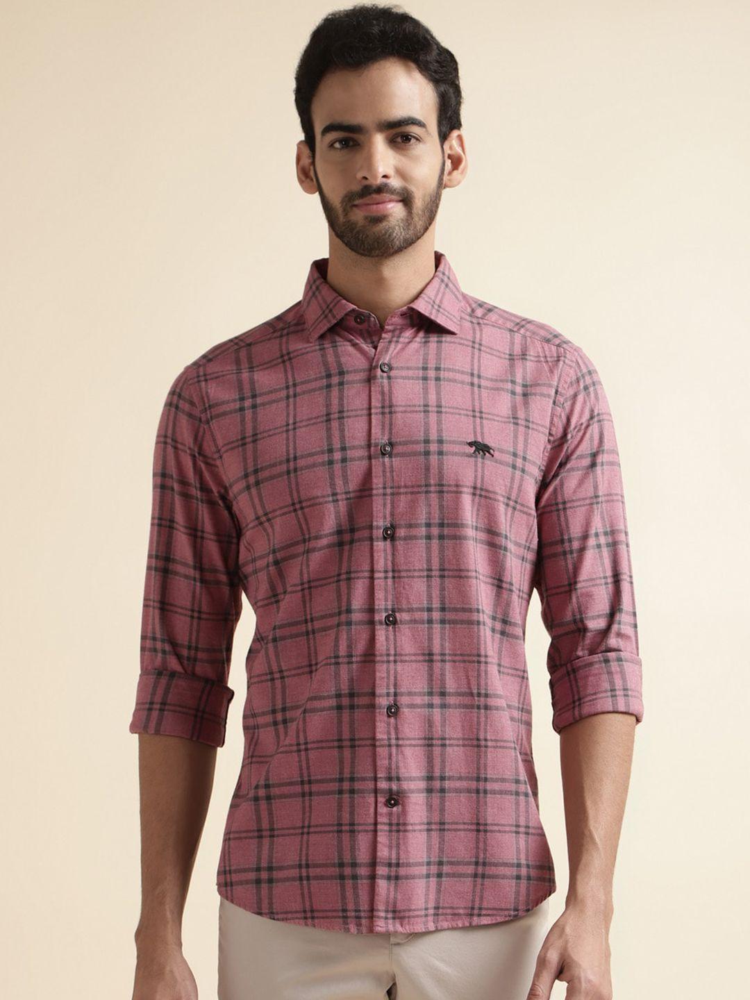 andamen-premium-slim-fit-tartan-checked-cotton-casual-shirt