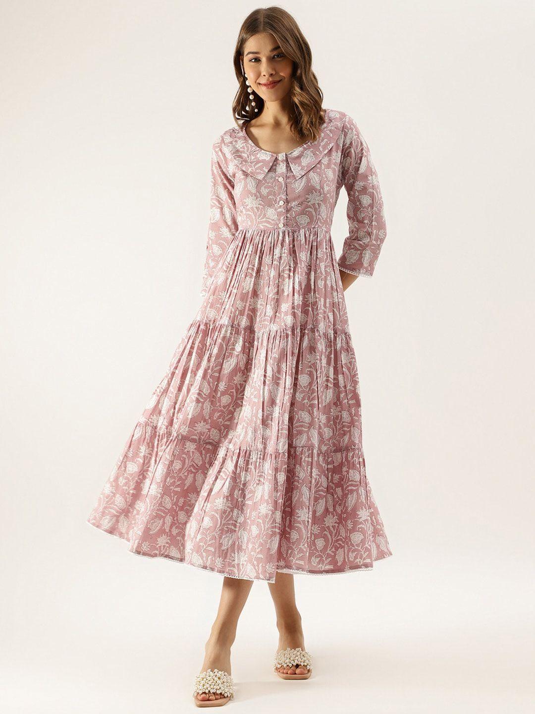 divena-lavender-floral-printed-tiered-cotton-fit-&-flare-midi-dress