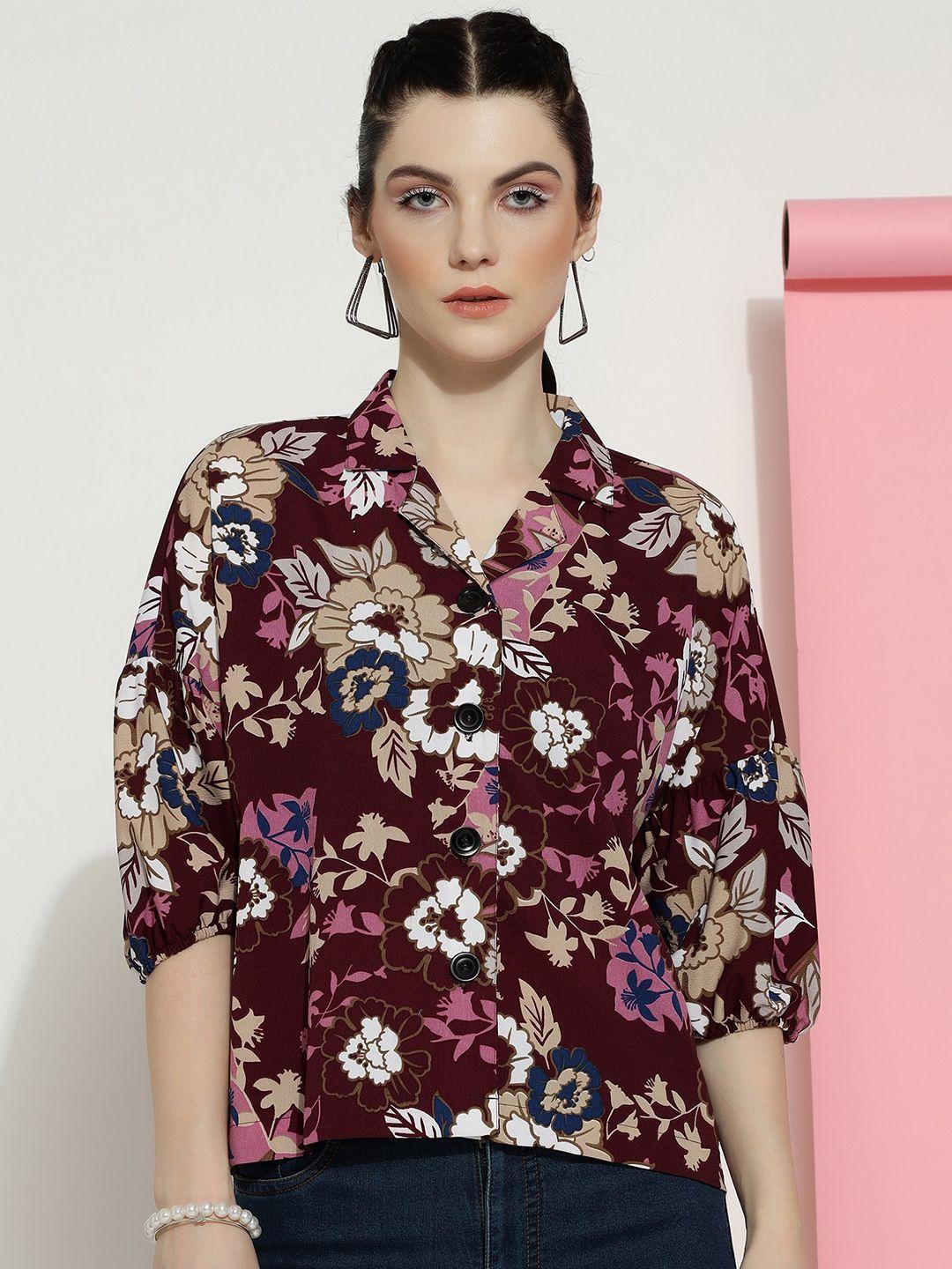 dressberry-maroon-floral-printed-crepe-shirt-style-top