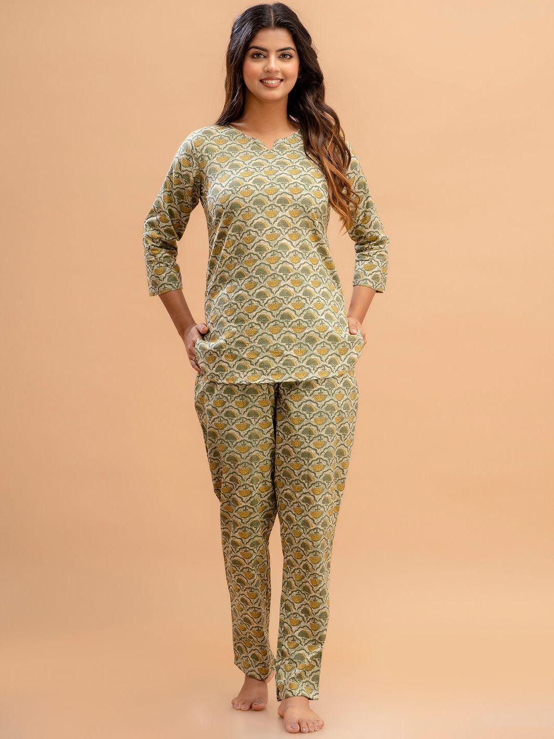 feranoid-floral-printed-pure-cotton-night-suit