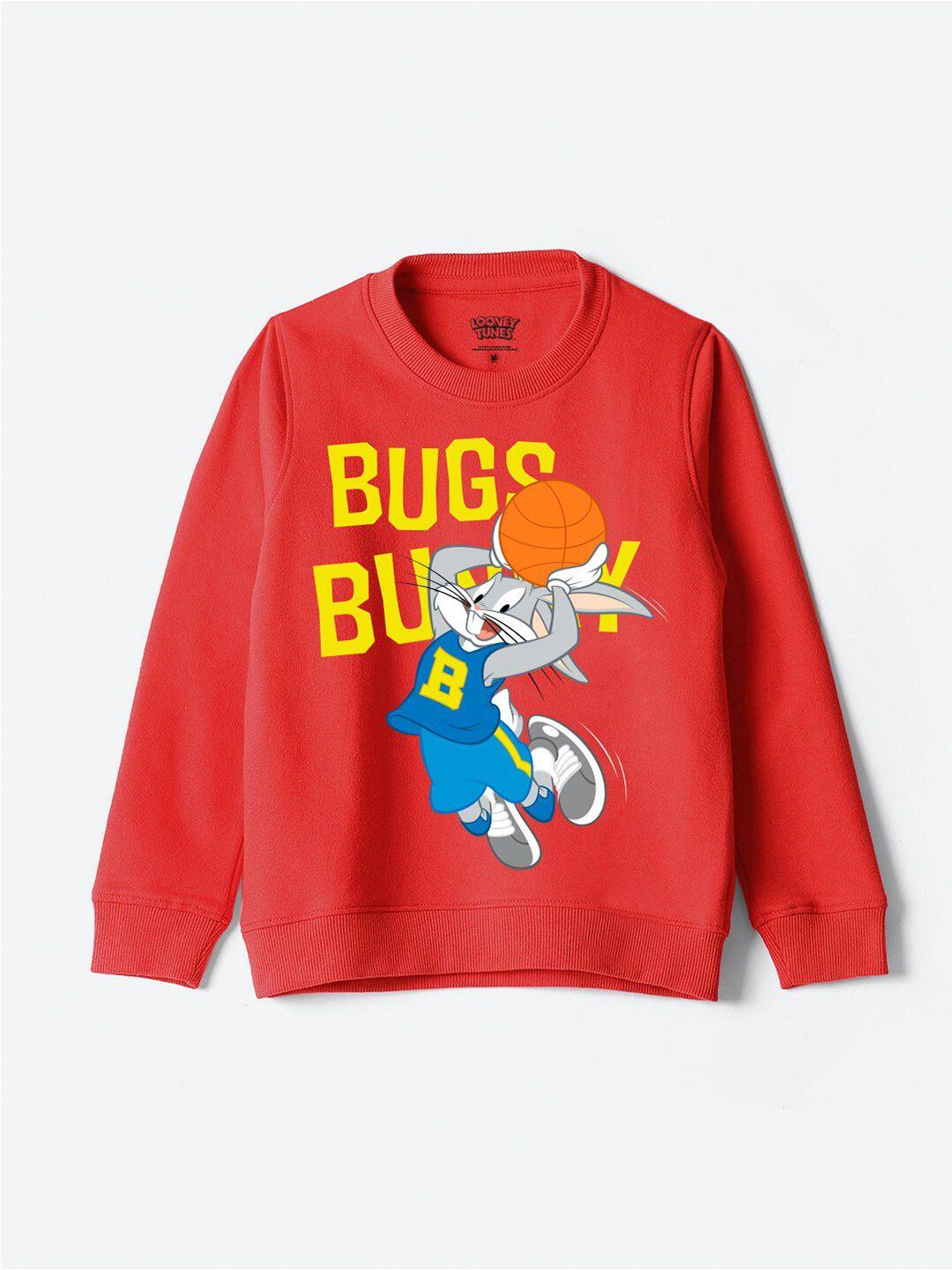 yk-warner-bros-kids-humour-and-comic-bugs-bunny-printed-pullover-sweatshirt