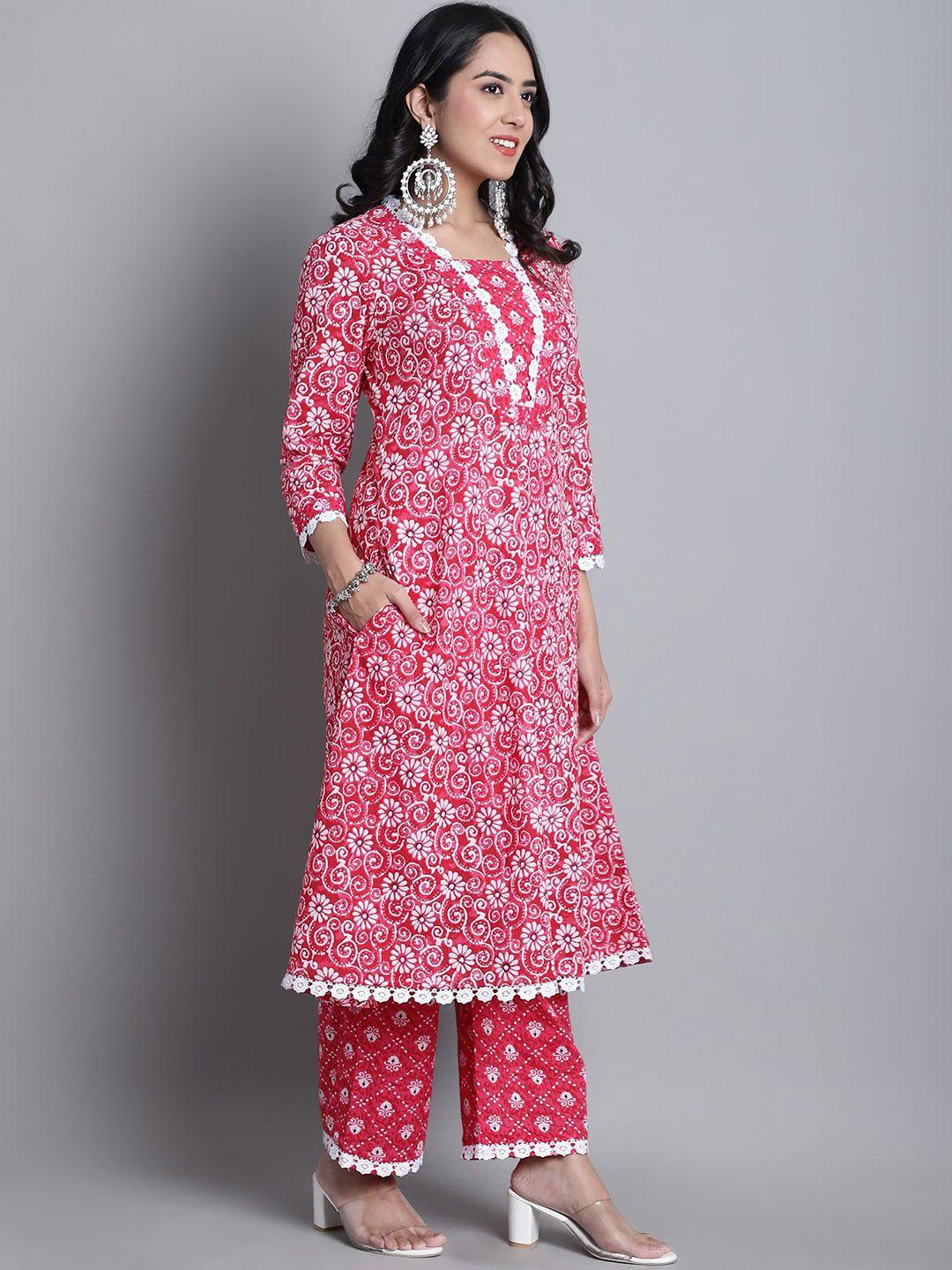 kamayra-floral-printed-anarakali-pure-cotton-kurta-with-palazzos-&-dupatta