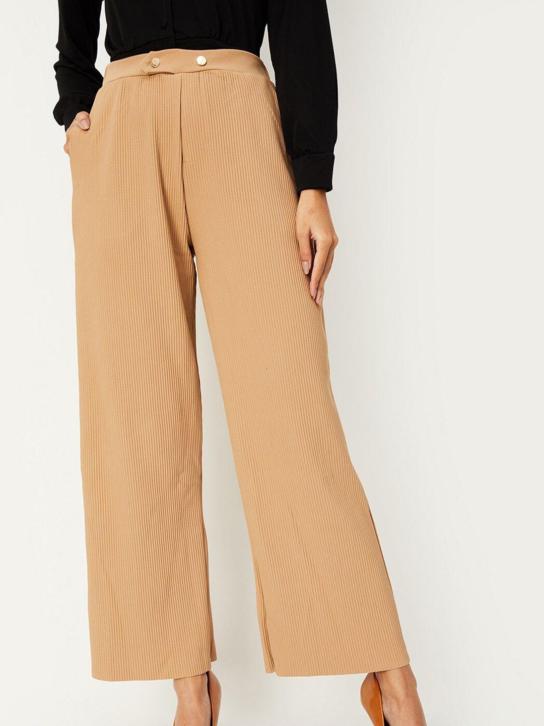 max-women-beige-pleated-trousers