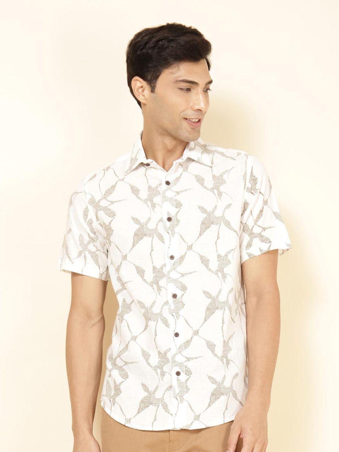 fabindia-floral-printed-spread-collar-cotton-casual-shirt